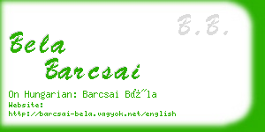 bela barcsai business card